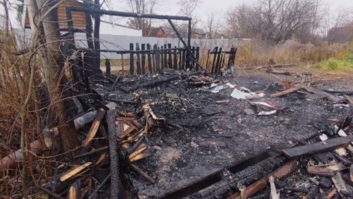 В СНТ «Дружба» Медведевского района сгорел садовый домик