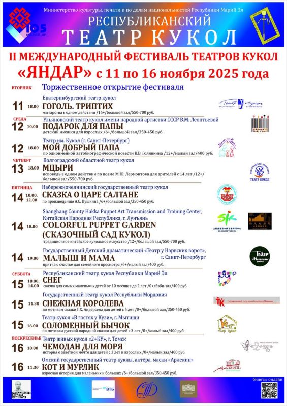 В ноябре в Марий Эл состоится II Международный фестиваль театров кукол «Яндар»