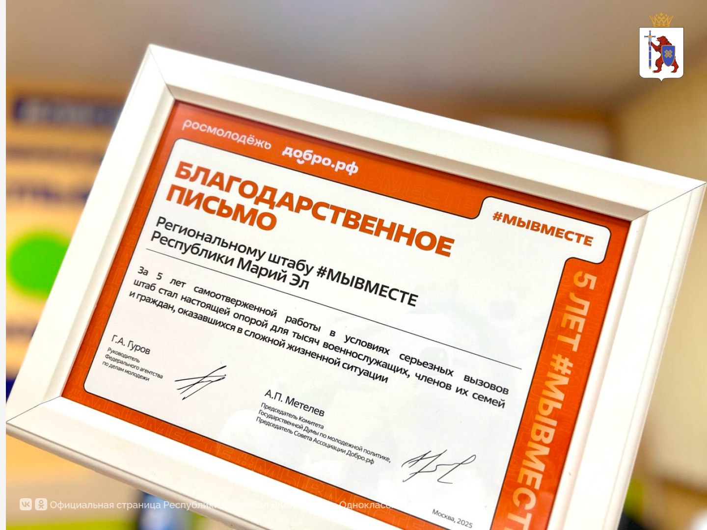 Пять лет #МЫВМЕСТЕ. Пять лет самоотверженности, которая меняет жизни к лучшему