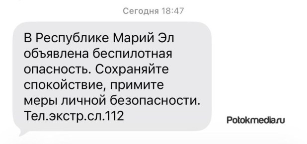 В Марий Эл объявили беспилотную опасность - РСЧС