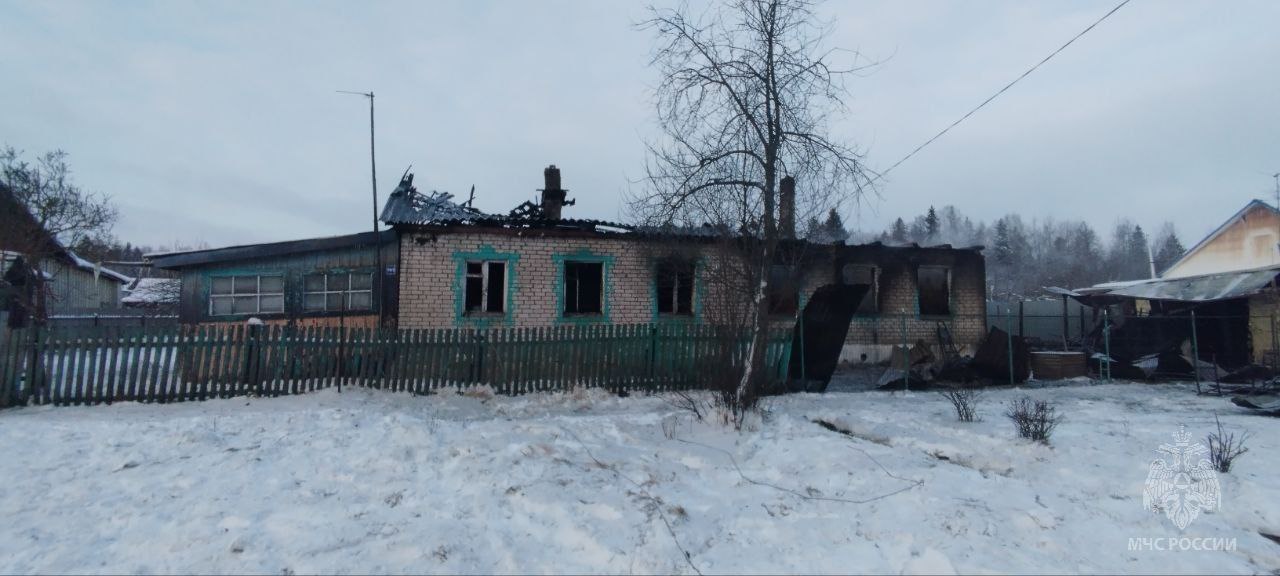 Ночной пожар в Медведевском районе полностью уничтожил два гаража и повредил двухквартирный дом