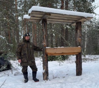 В лесах Марий Эл инспекторы Департамента животного мира проверяют кормушки-солонцы, чтобы обеспечить животных необходимой подкормкой зимой