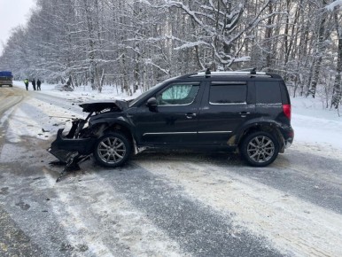 В Марий Эл на загородной трассе водитель Skoda врезался в Lada Granta