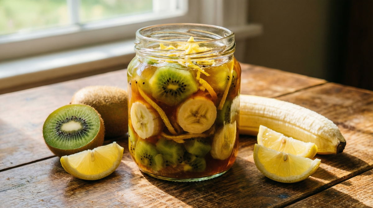 Изумрудный бархат: варенье из киви, банана и лимона