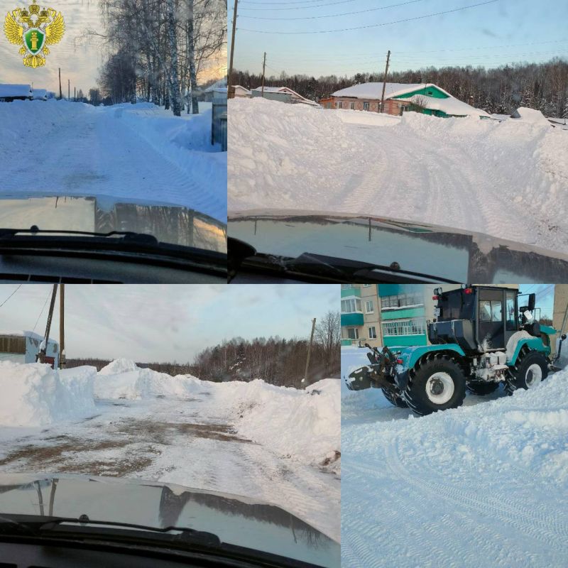 Прокуратура Новоторъяльского района незамедлительно отреагировала на информацию в соцсети о нерасчищенных дорогах в с. Масканур