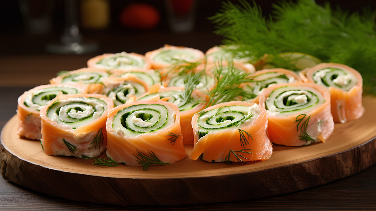 Необычные огуречные роллы с красной рыбой: идеальная закуска на Новый год