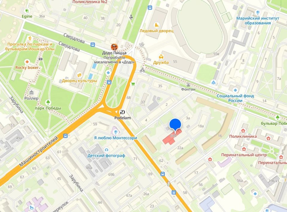 У дома № 64 «Б» по Ленинскому проспекту уберут знак дополнительной информации 8.2.5 «Зона действия» (10 м), сообщили в мэрии Йошкар-Олы