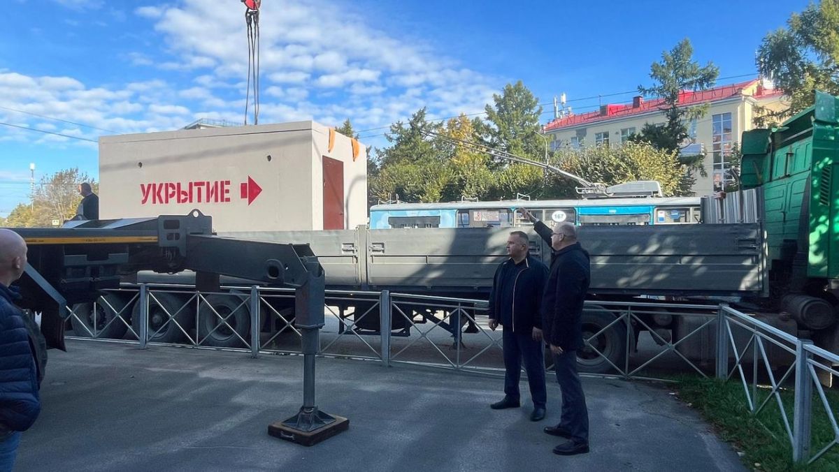 В центре Йошкар-Олы устанавливают второе модульное укрытие на случай атаки БПЛА