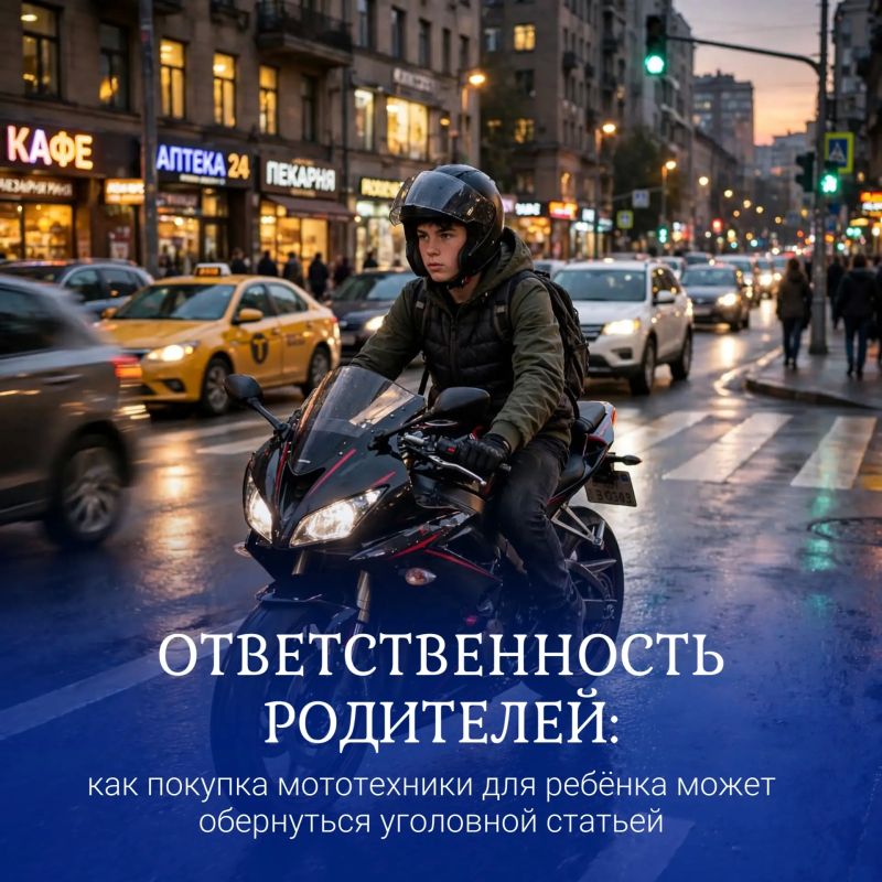 Покупая мототехнику, родителям стоит задуматься о безопасности детей и своей ответственности!