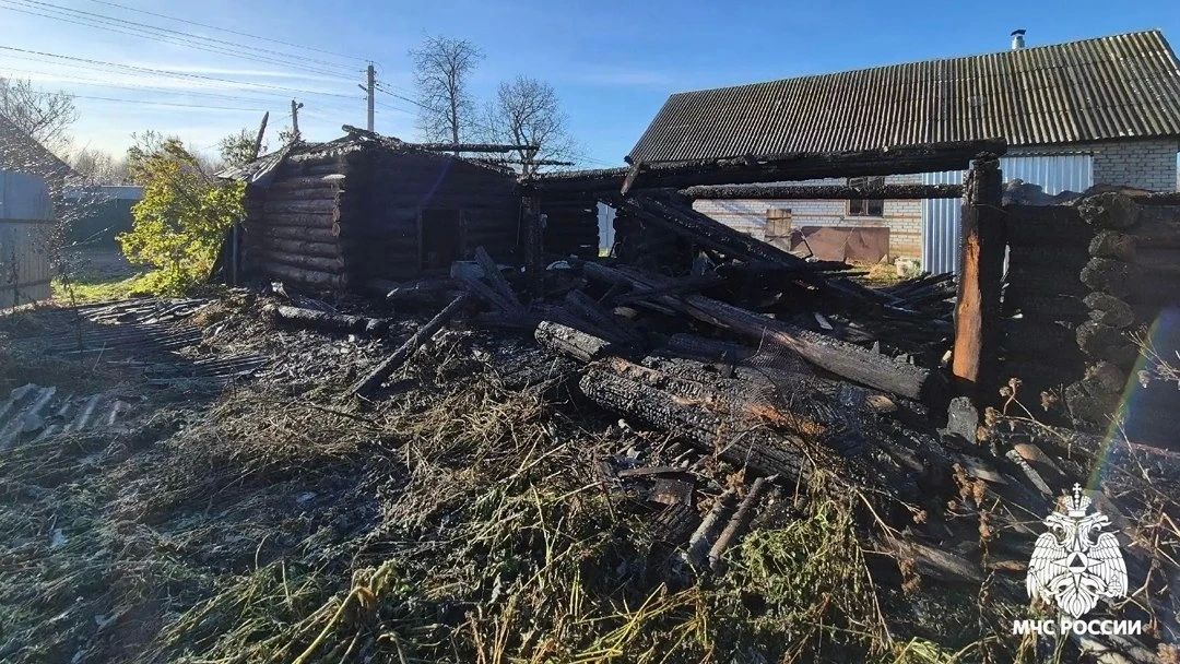 Ночной пожар в деревне Арбаны Медведевского района