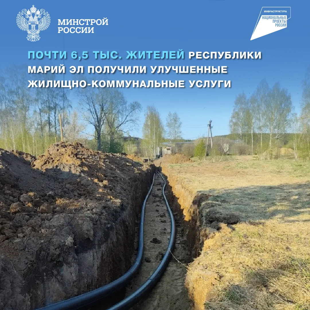 Капитальный ремонт коллектора системы водоотведения завершен в поселке городского типа Сернур Республики Марий Эл в рамках федерального проекта «Модернизация коммунальной инфраструктуры» национального проекта «Инфраструктура...